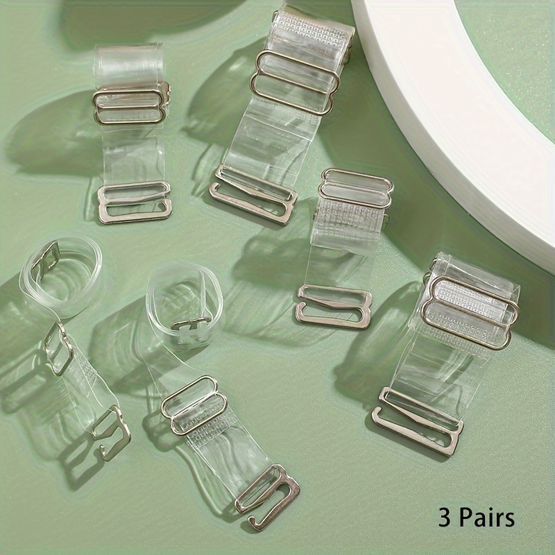 3Pairs Transparent Invisible Bra Straps Women's Sling Detachable Adjustable Shoulder  Strap Elastic Belt Intimates Accessories