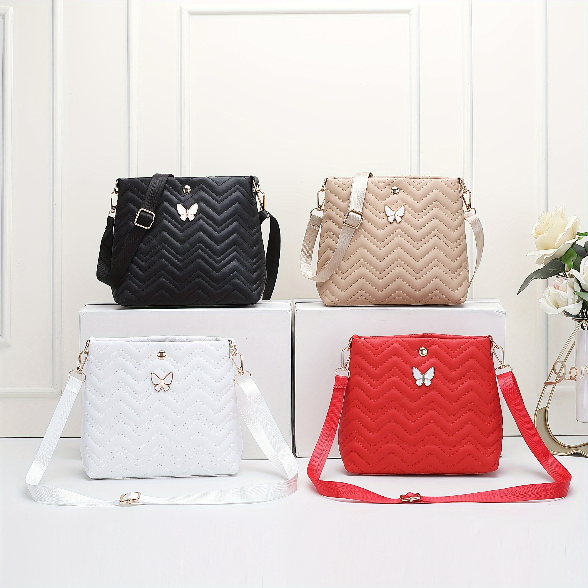 

2024 New Sequin Fashion Wave Embroidery Trendy Single Shoulder Large Capacity Crossbody Bag