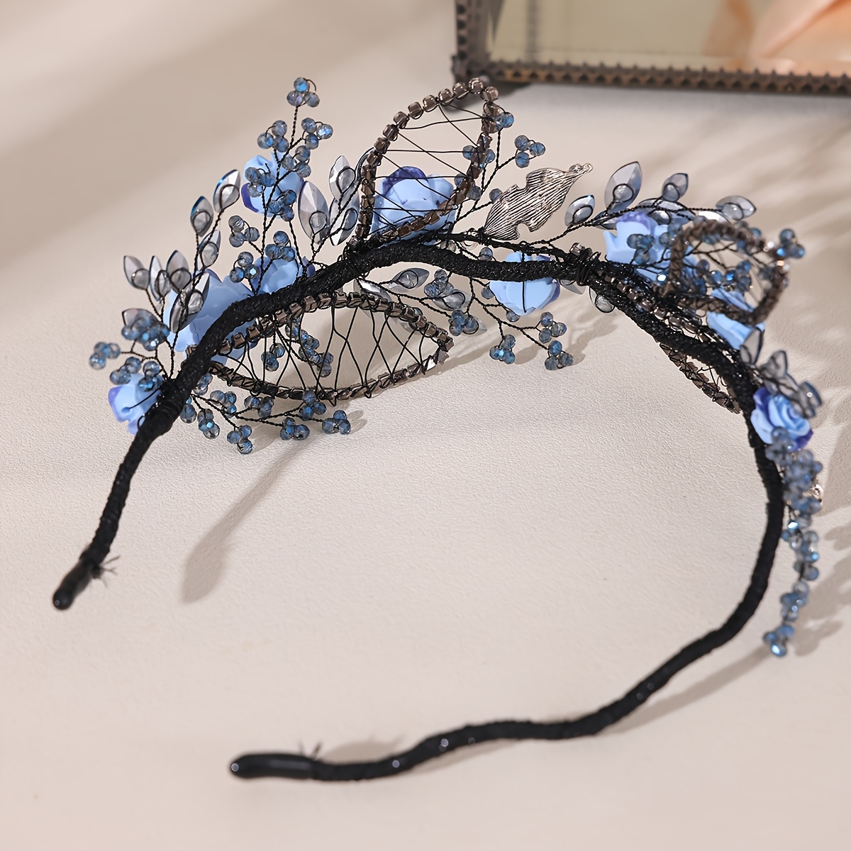 baroque black ceramic flower bridal headband - Temu Bahrain