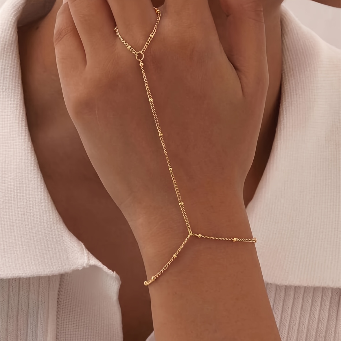 TEMU 1pc Fashionable Exquisite Elegant Individual Trendy Cool Full-finger Design