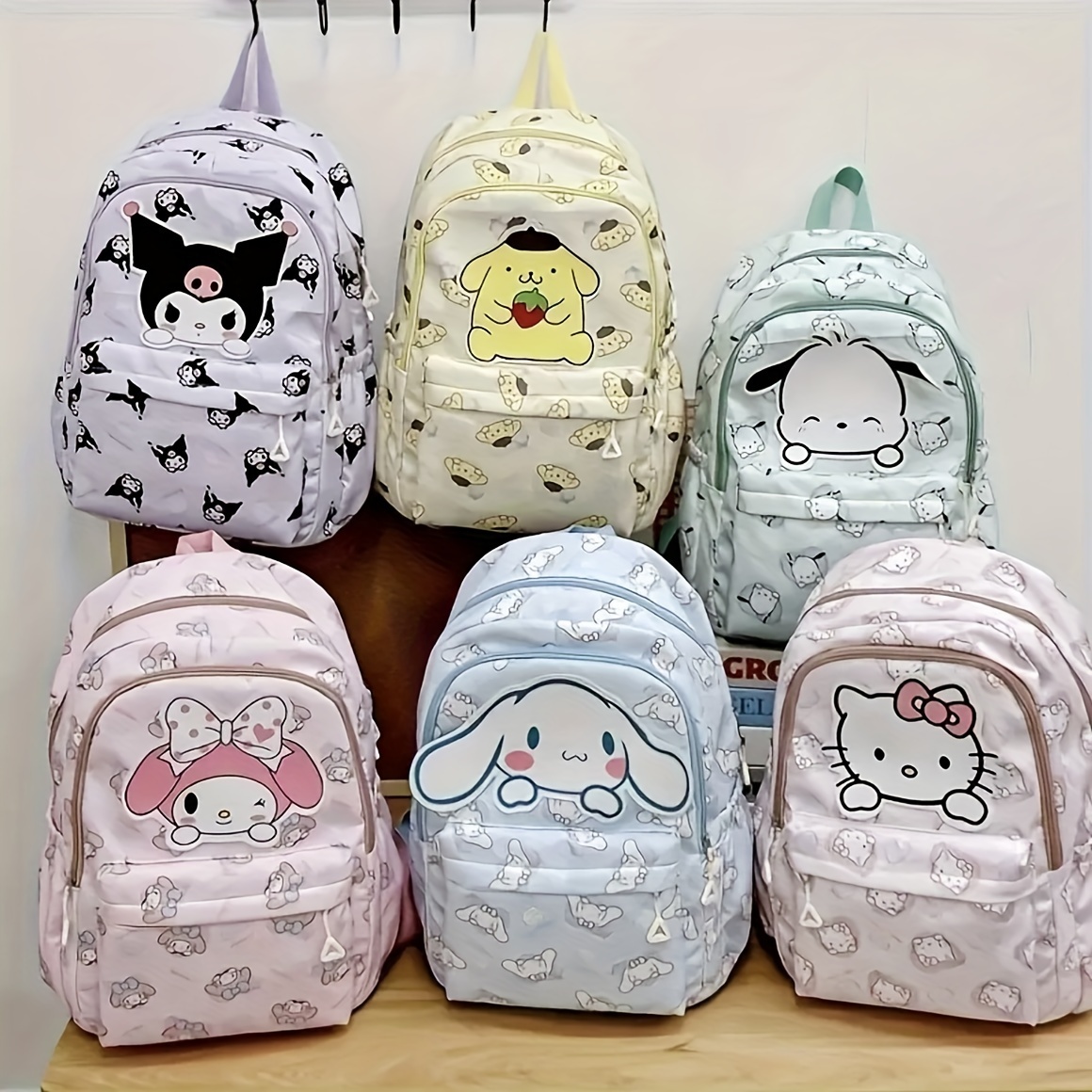 

Kuromi My Melody Cinnamoroll Backpack Cute Preppy College Schoolbag For Travel