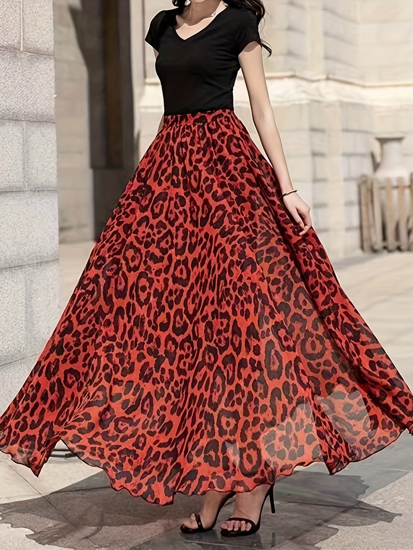 High waisted 2024 fancy maxi skirt