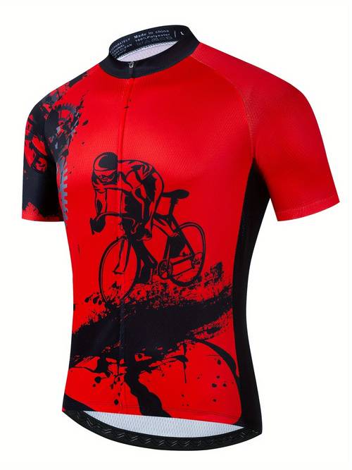 anime bicycler mens cycling jersey stretch casual mens zip up breathable short sleeve mtb jacket for outdoor sports