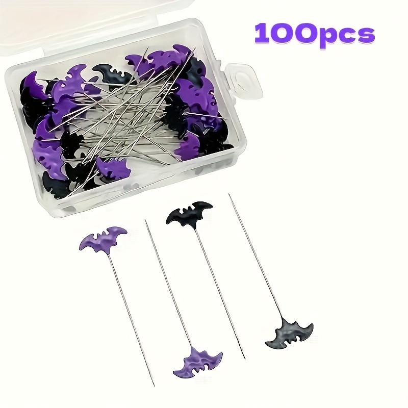 E-shop 100 Stück Fledermaus-Flachkopf-Stifte für handgemachtes DIY-Nähen, Patchwork Feiertags-Bastelarbeiten