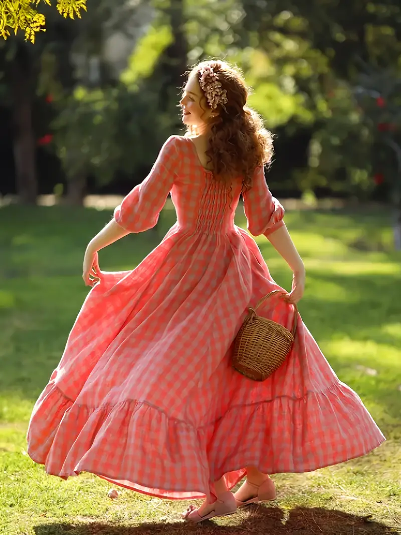 french style vintage square neckline puff sleeve dress women - Temu Kuwait french style vintage square neckline puff sleeve dress women - Temu Kuwait