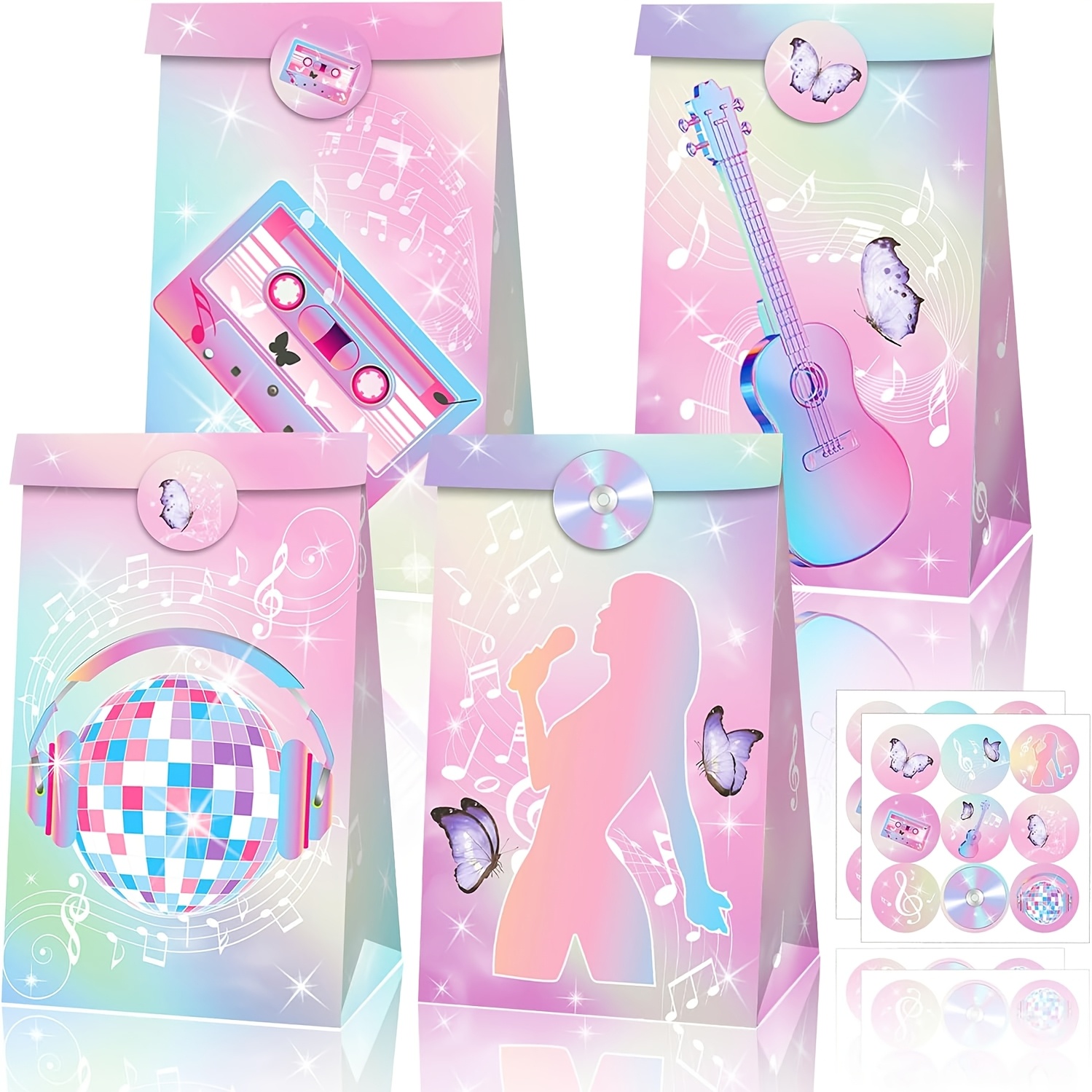 

Laventy 12pcs Music Theme Birthday Party Supplies Singer Theme Party Favor Bags Pop For Birthday Wedding Bridal Shower