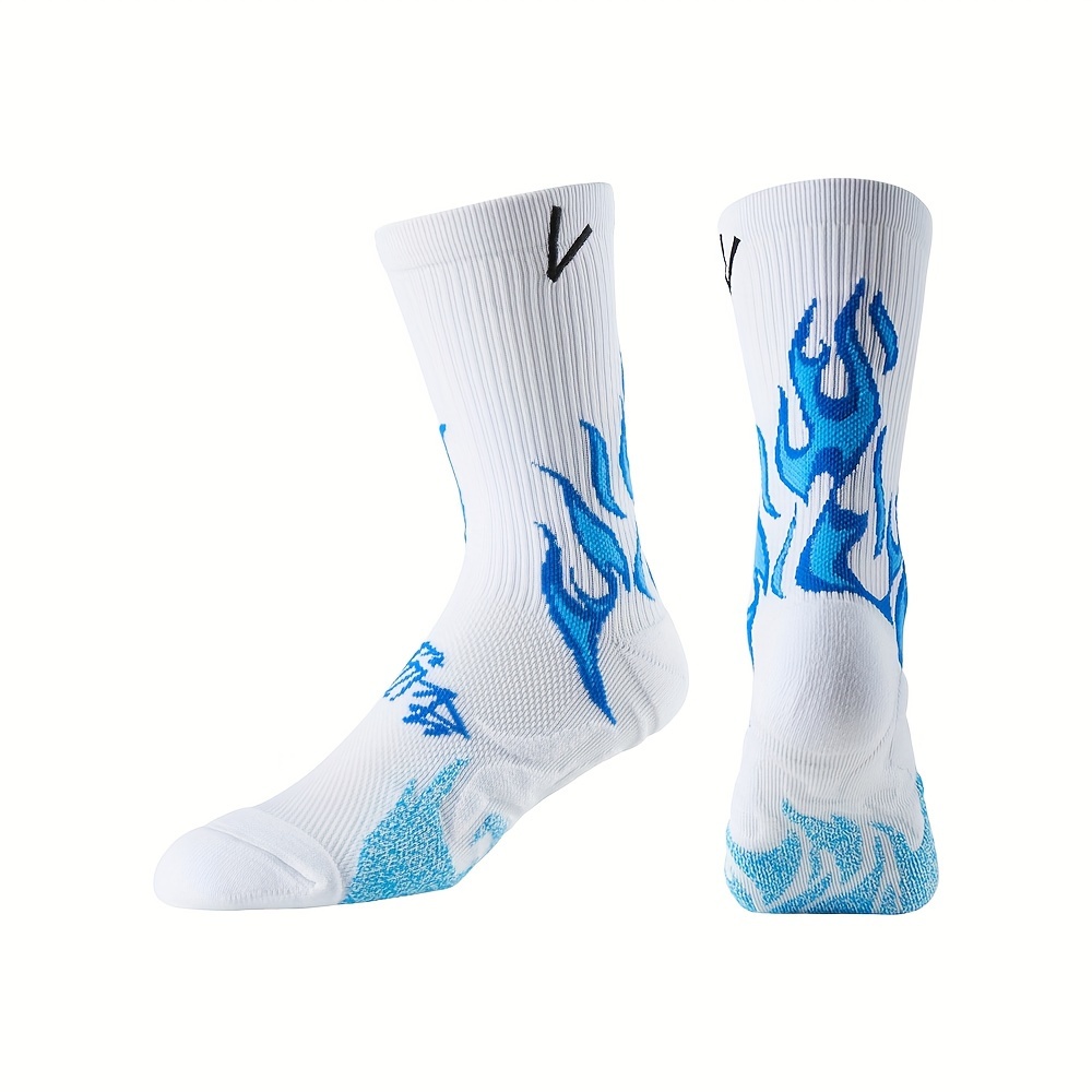 Image of Veidoorn 1pairs Of Men's Towel Bottom Crew Socks, Anti Odor & Sweat Absorption Comfy & Breathable, Elastic For Men's Outdoor Activities [vdlqwly]