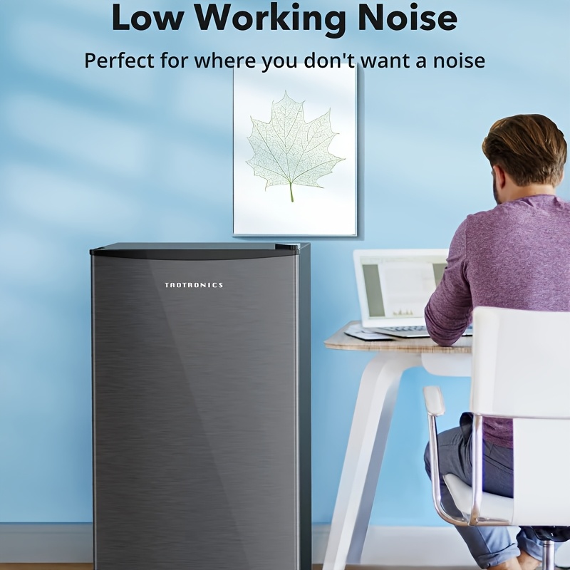 TAOTRONICS Black Car Fridge with 3 Compartments, 110-130V US Plug, 5.55-26.42gal Capacity, Semiconductor Cooling, Compact Square Design for Vehicle & Home Use, Refrigerator for Car, Vehicle Storage, Modern Refrigerator, Durable Construction, Efficient Cooling, Small Fridge, Apartment Dwellers