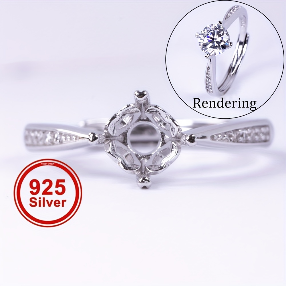 

1pc 5-9mm Ring Setting, S925 Sterling Silver Ring Base, Suitable For Handcrafting Ring And Other Faceted Gemstone Rings Making