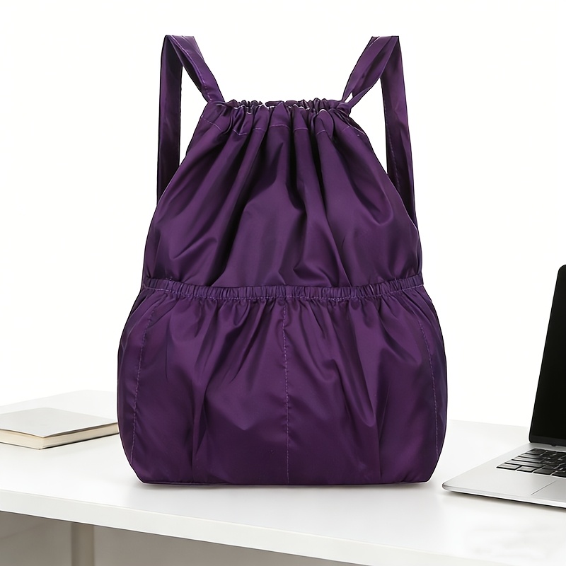 3pcs Set: Fashionable And Minimalist Foldable Backpack, Drawstring Cinch Bag, Large Capacity Backpack For Outdoor Sports And Travel