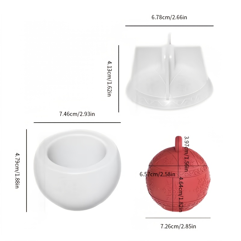 TEMU Moule en , moule en silicone pour pot de rangement de de neige de Noël à en relief, moule à bougie en plâtre d'arôme de rangement de Noël fait à
