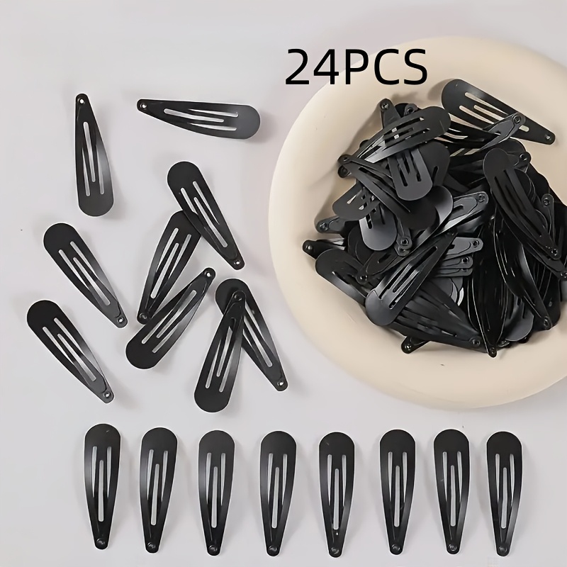 Image of 24pcs Minimalist -shaped Hair Clips | 2-inch Non-slip Bb Hairpins, Elegant Bohemian Style Accessories For Daily Wear, Side Bangs Braiding, And Makeup Use