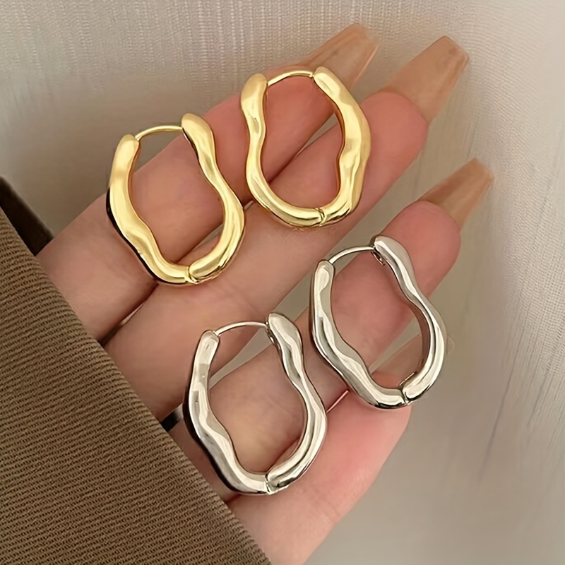 Minimalist Asymmetrical Hoop Earrings for Women