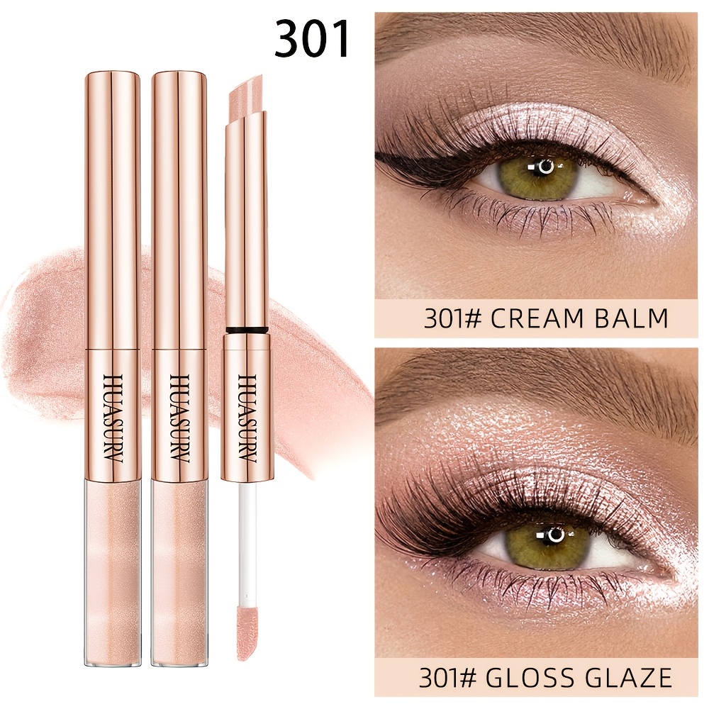 [2pcs][mother's Day][][holiday Gifts]huasurv Long-lasting Shimmering Lipstick, Sexy Pearlescent Lipstick Eyeshadow, Creamy Eyeshadow Liquid Eyeshadow 2-in-1
