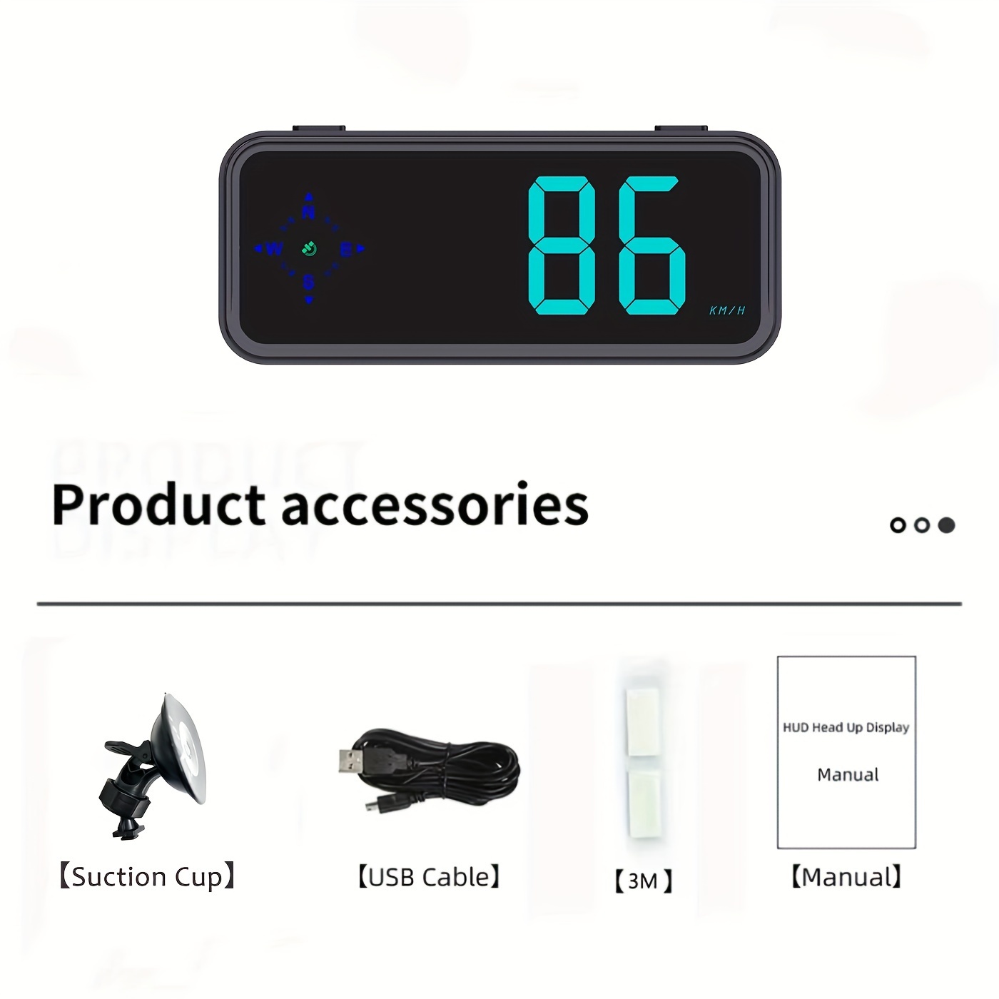 TEMU Latest Gps Hud Digital Speedometer, Plug And Cars, Big Font, Km/h Mph , Multiple Color Displays. For Halloween, Without Battery