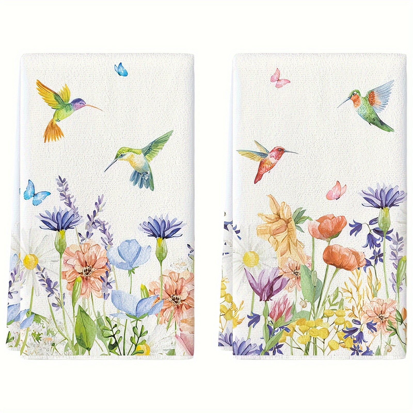 

2pcs Dish Cloth, Floral And Birds Kitchen Towels Set, Ultra-soft Microfiber Super Absorbent Dish Cloth, For Kitchen And Restaurant, Cleaning Supplies, Kitchen Supplies
