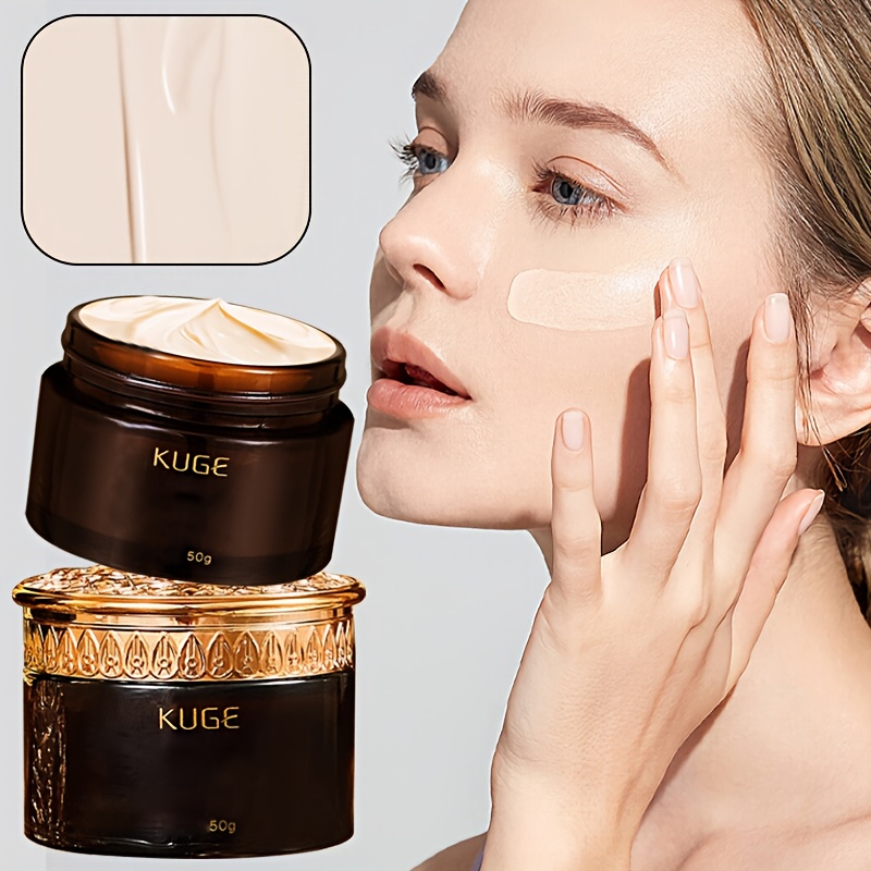 1 bottle of kug air cushion concealer cream   non sticky formula with ginseng   witch     hydrating moisturizing for all light beige types natural   formaldehyde free medium coverage elegant black golden packaging moisturizing skincare luxury skincare sleek jar design formaldehydefree formula for halloween 3