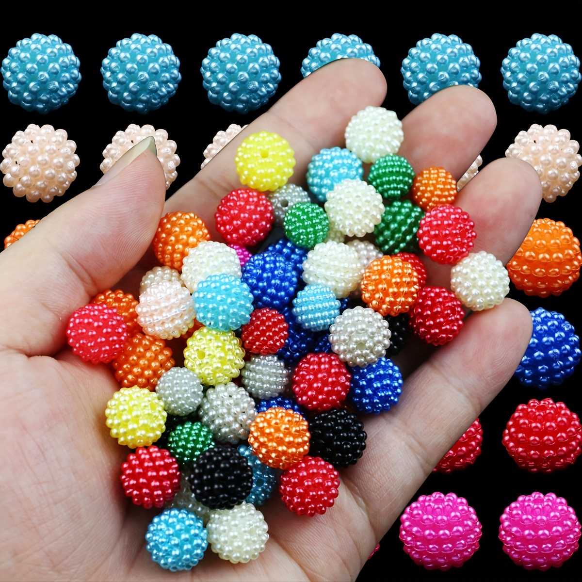

60 Pcs 12mm Acrylic Mamekuri Beads For Making - Handmade Crafts, Fashion Accessories, And Decorative Beads