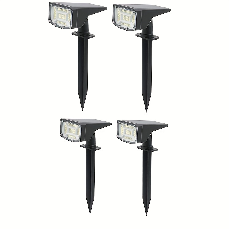 TEMU 4pcs Solar Wall/floor Lamp, Upgraded 50 Smd Led, Solar Rechargeable 1200mah Battery, Solar Spotlight, Induction Light Control Floor Insert Light