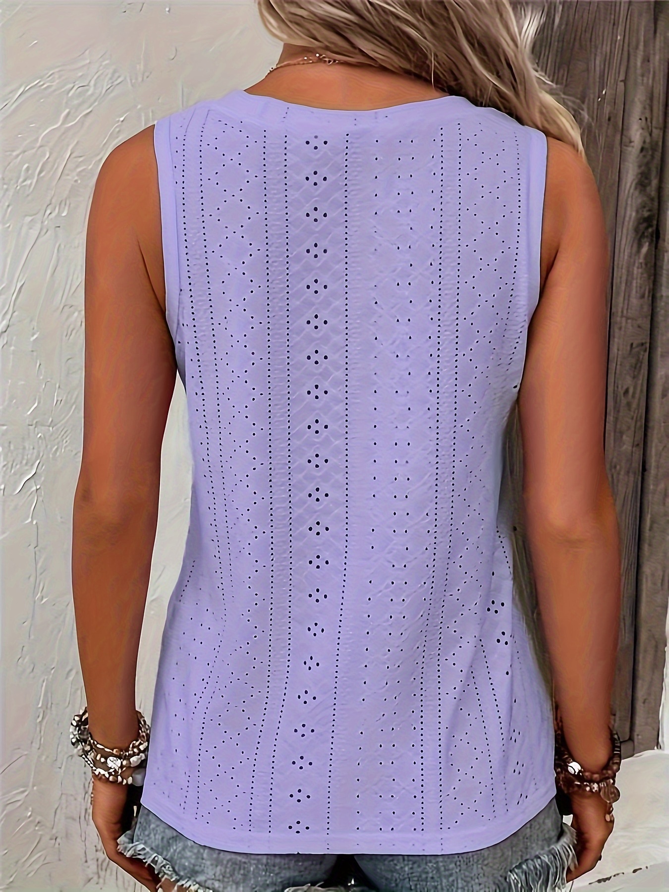 Women'S Plus Size Sleeveless Black Top with Fake Buttons - Casual V-Neck, Stretchy Fabric for Spring & Summer, Weekend Casual Wear, Casual Wear Top|Vneck Top|Stretchy Fabric