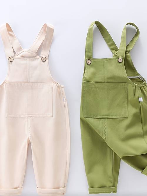 three color overalls for and toddlers suitable for with a workwear style large loose straight leg cut trendy and versatile outdoor