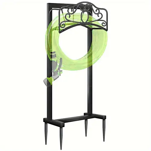 garden hose holder super stable water hose holders stand holds 160 feet hose detachable freestanding hose storage hanger rack for outside yard lawn farm black