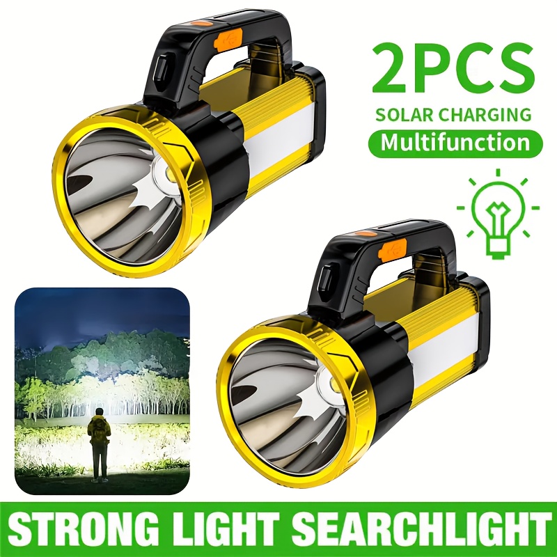 TEMU Portable Led Flashlight, Rechargeable Flashlight, And Rechargeable, Outdoor Adjustable Brightness Flashlight, 2400mah Flashlight, Flash With