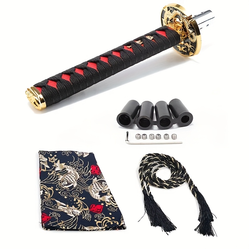 TEMU Poignée de Vitesse JDM 200mm - Collier Anti-Poussière Universel et Adaptateur pour Voitures - Compatible avec la Plupart des Manuelles HONDA,