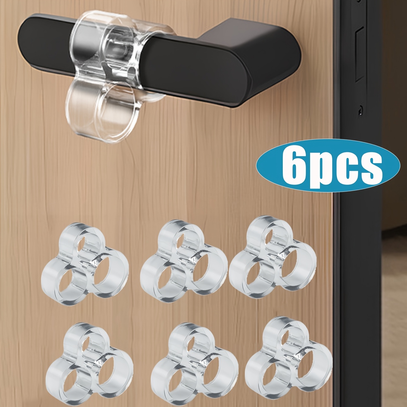 2/6pcs 3-circle Pvc Handle Bumpers Anti-collision Pads Windproof Hole
