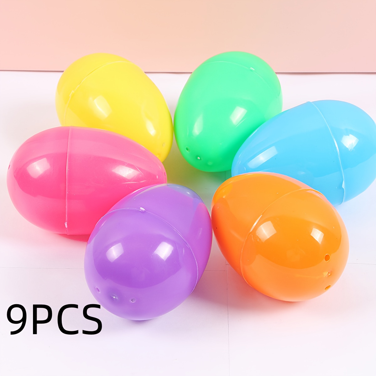 9pcs Plastic Bright Classification, Inches (. 8 Cm) Fillable Easter Eggs Bulk, Egg Hunt/surprise Eggs, Large Empty Easter Eggs, Perfect For Easter Party Table Centerpiece