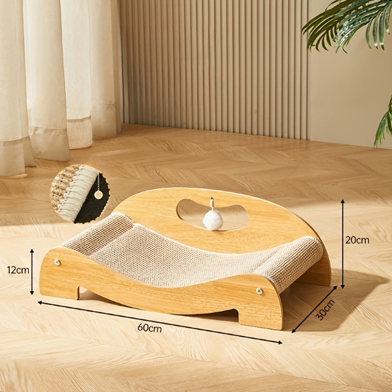 2-in-1 Cat Scratching Lounge: Durable Material, Easy Assembly, Space- Design, , Essential Pet Accessory For Your Feline Friend