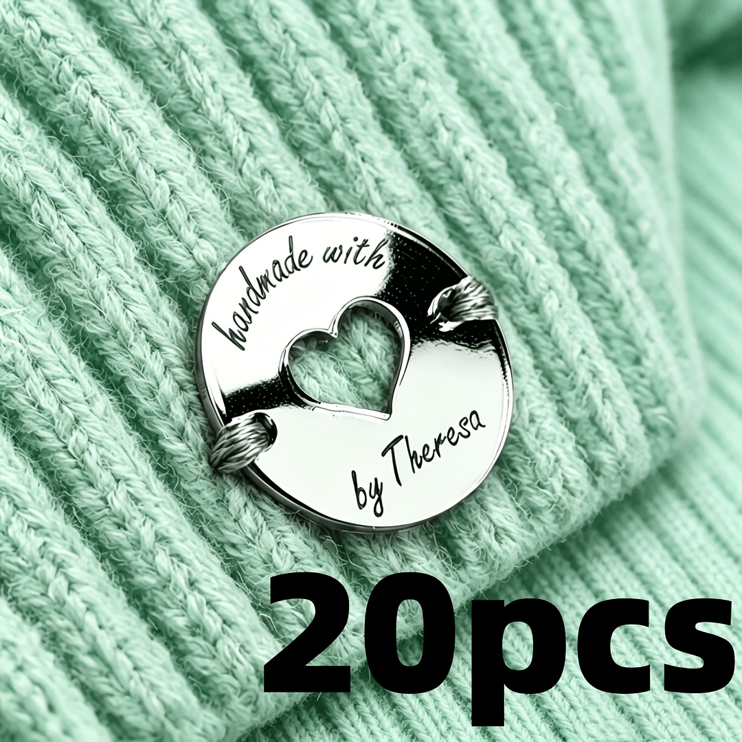 TEMU Custom Engraved Buttons, Personalized Mirrored Acrylic Tags For Weaving, Artisan Product Labels, Name Tags, Labels, Handmade Tags_supports