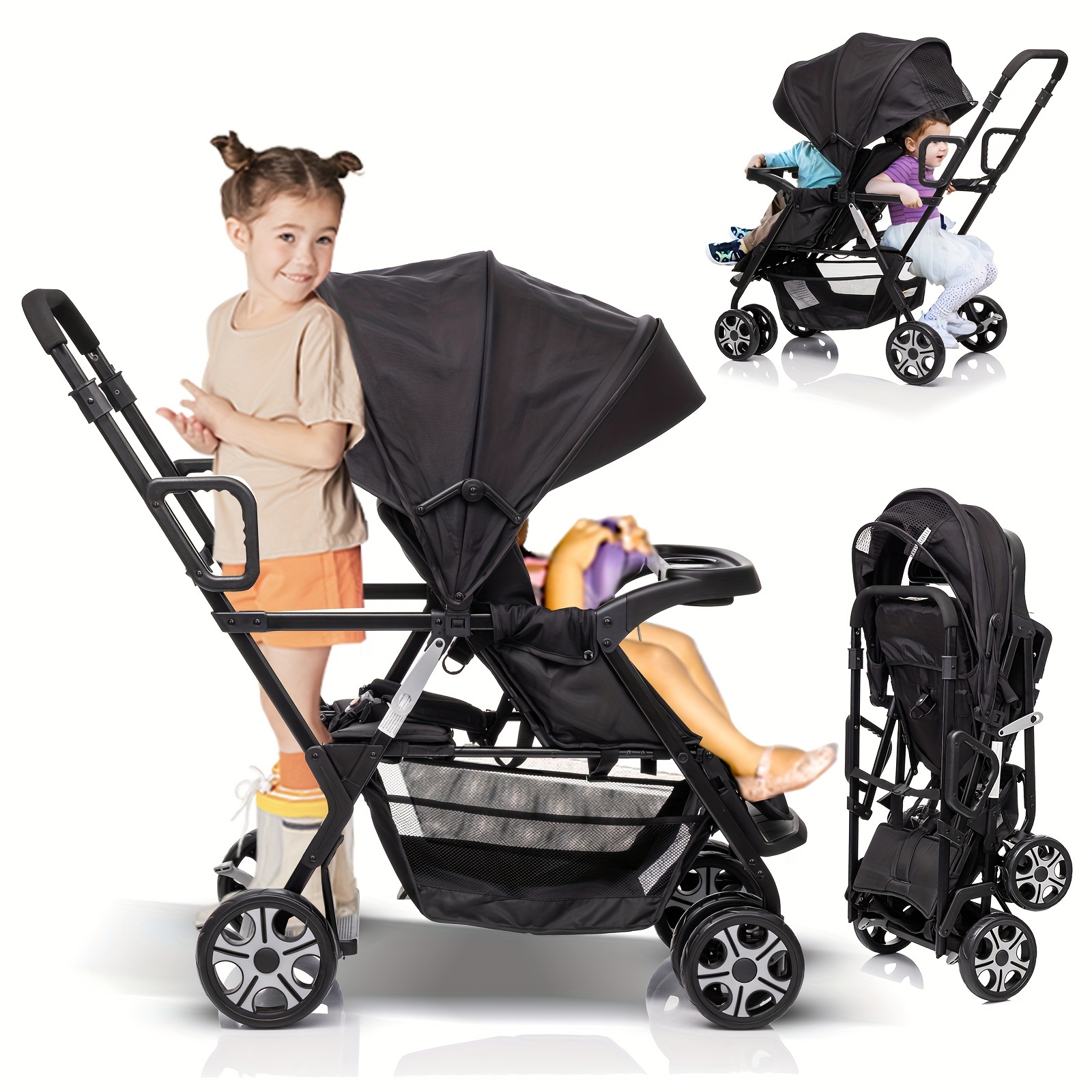 Sit stand Lying Lightweight Travel Stroller Double Stroller Temu