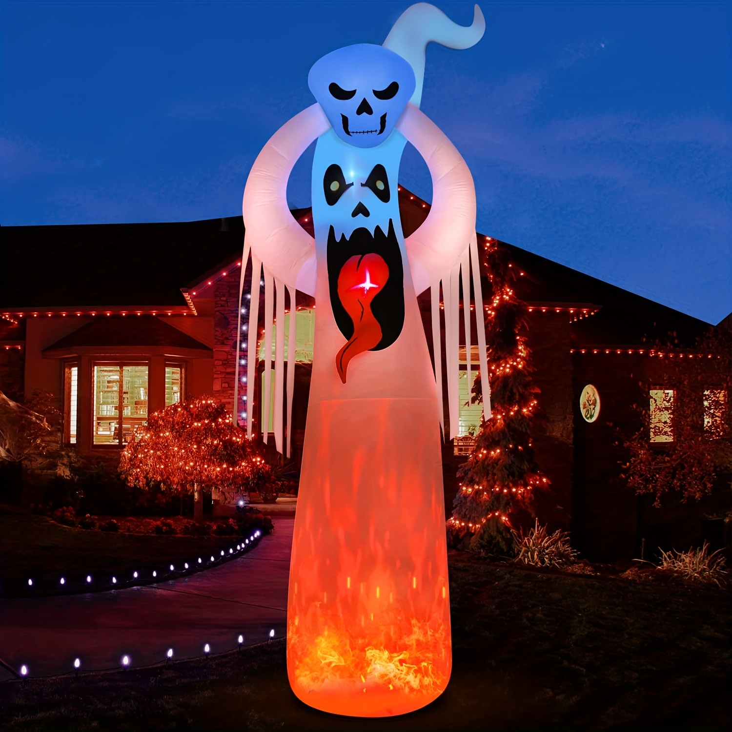 

12 Ft Inflatable Decorations Spooky , Outdoor Holiday Decor Blow Up Yard Decor, Led Lights Inflatables Outdoor Garden Lawn Decoration