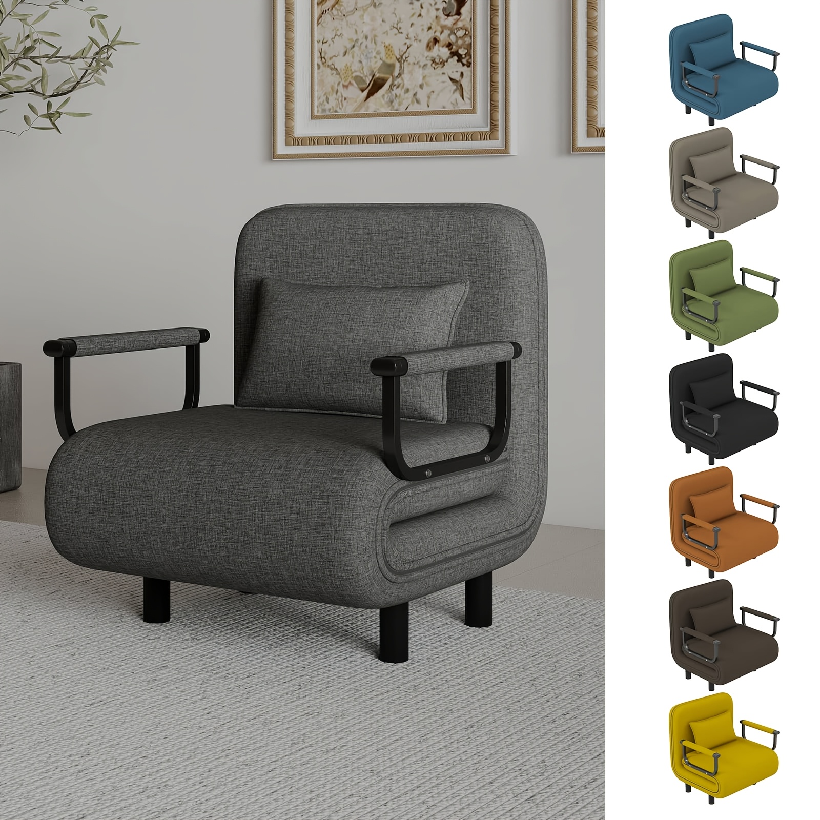 TEMU Sleeper Sofa Futon Home Theater Chair | Adjustable Backrest And Footrest | | High-density Foam | Suitable For Or Living Room | 180Ã86Ã60cm