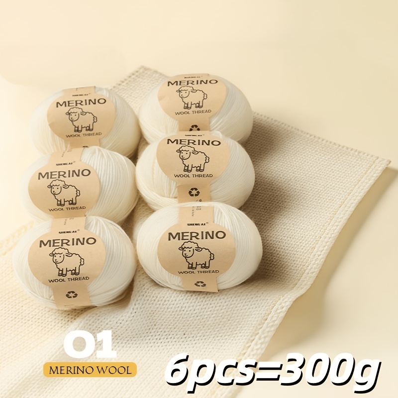 TEMU Luxurious 6pcs Set Of Wool Cashmere Blend Yarn, Soft And Fluffy Non-pilling Non-fading, Skin-friendly Warm And Breathable, Warm And Texture With
