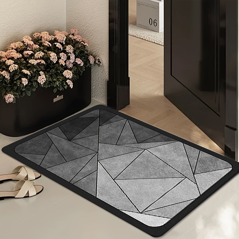 

1pc Tapis de Bain en à Séchage Rapide - Design Géométrique, Absorbant & Inodore pour Cuisine, Salle de Bain et Entrée