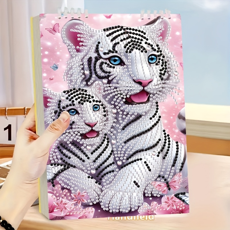 TEMU 120 Sheets/240 Pages A5 Diamond Painting Notebook, Ruled And Grid Notebook, 60 Sheets Type. Removable Card Slot Design, Unique With Sparkling