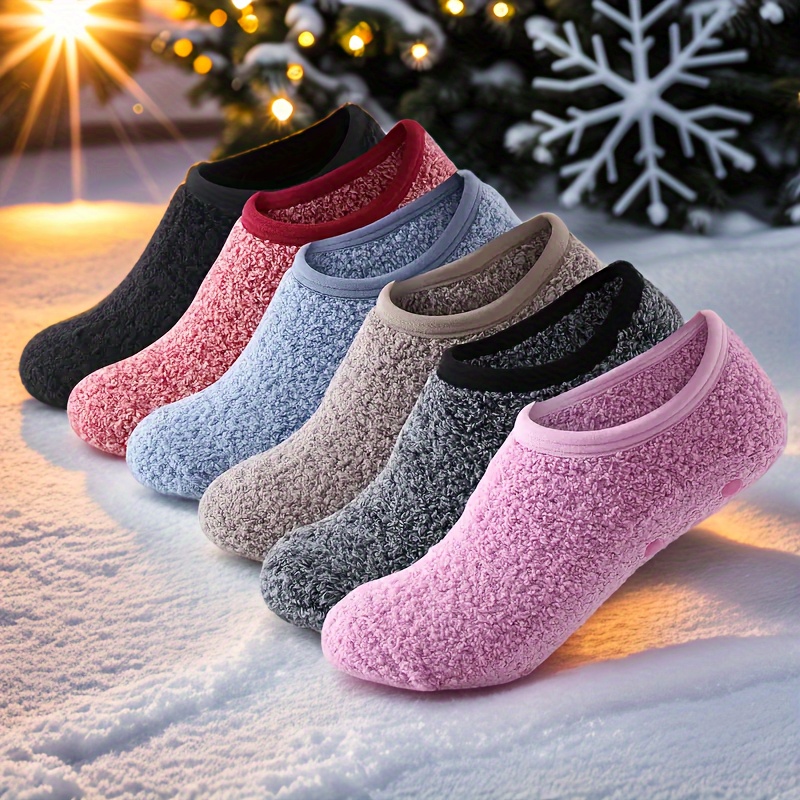 TEMU 6 Pairs Fuzzy Socks, Soft & Low Socks, Women's Stockings & Hosiery