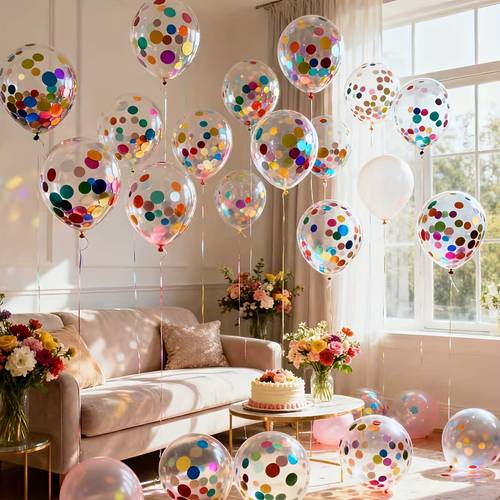 22pcs transparent multicolor glitter balloon set birthdays weddings valentines day thanksgiving mothers day halloween christmas new year school opening ceremonies graduation decor balloon arrangements