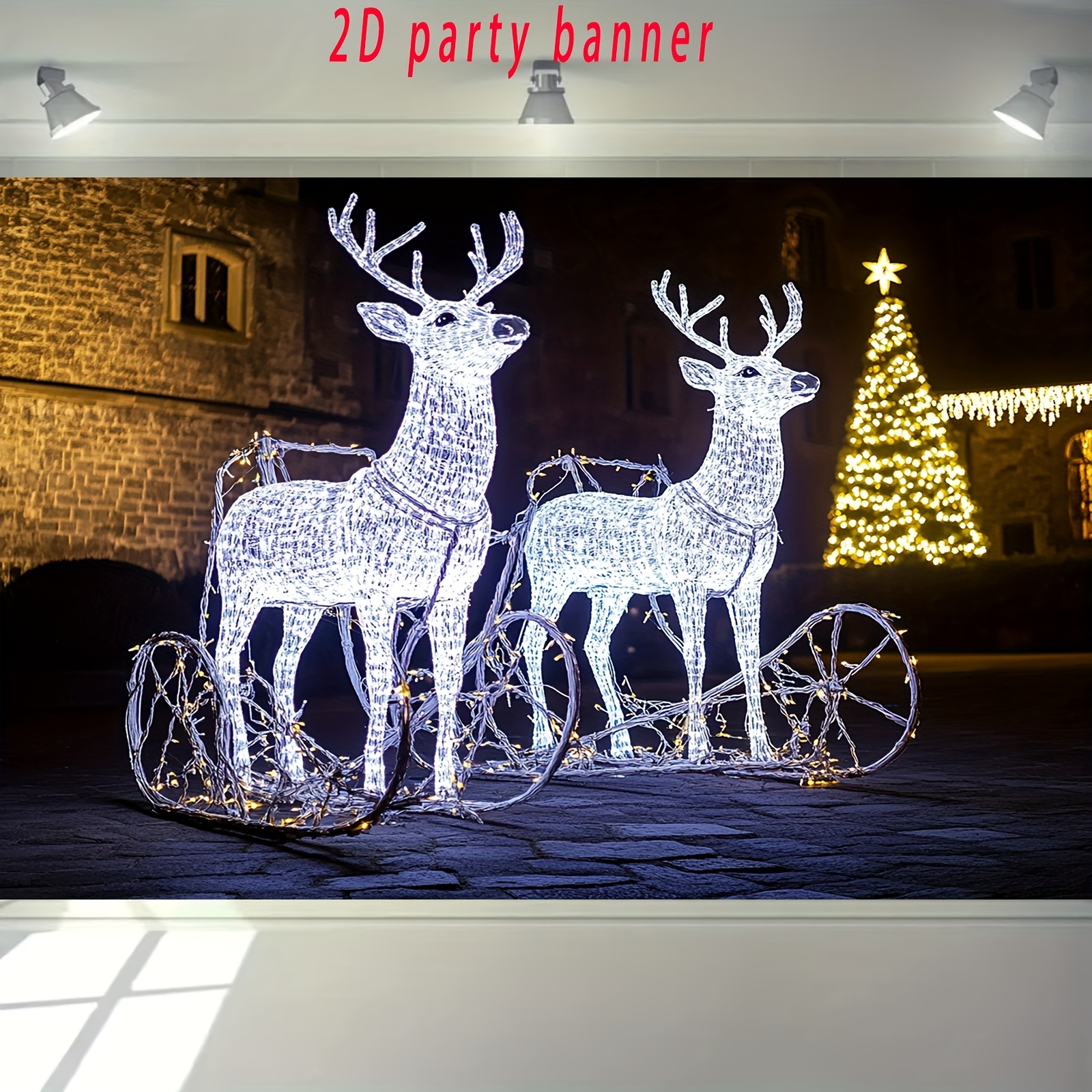 

2d Banner Winter Christmas Sleigh And Backdrop, 1pc, 39×59in-70.8×90.5in – Holiday At Christmas Parties, Weddings, And Photography .