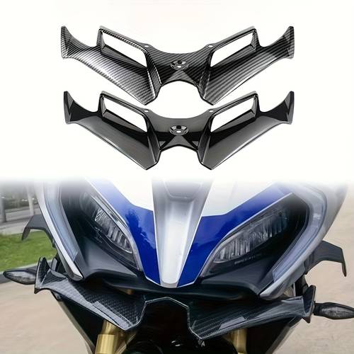 imagen del artículo deflector de capó delantero de fibra de carbono para motocicleta - ala aerodinámica con rejilla de radiador para mejorar el enfriamiento y el flujo de aire, compatible con kawasaki 250 300, 250r, 250sr, yamaha 155 de rendimiento