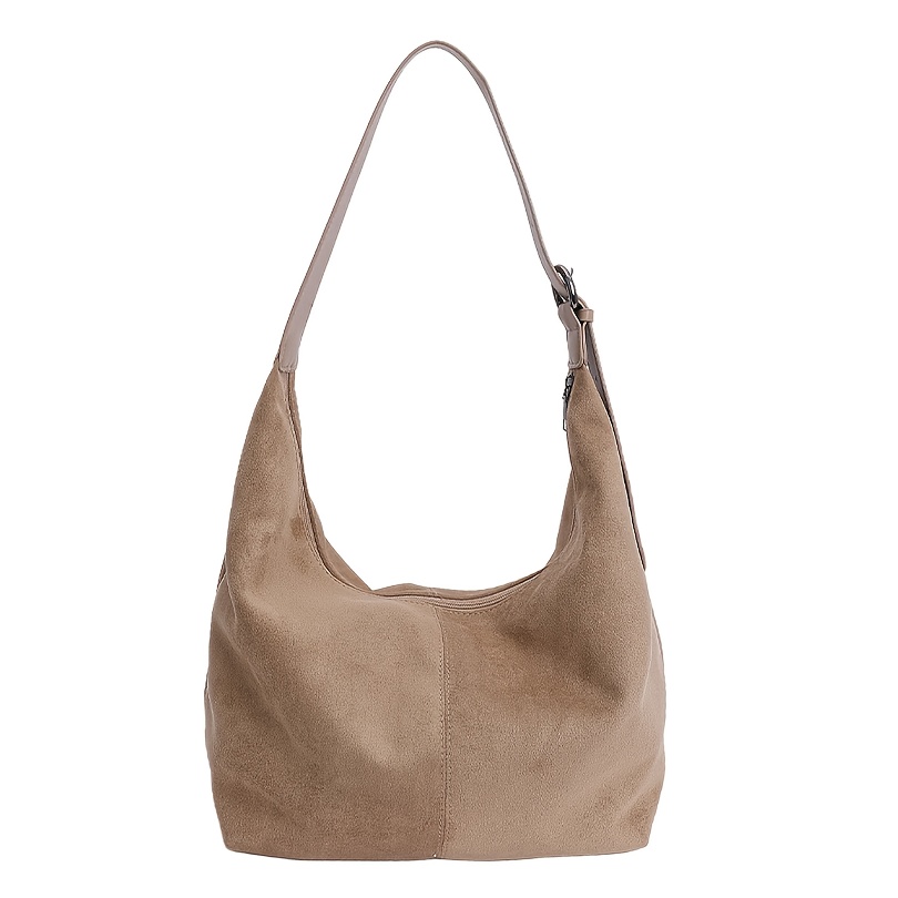 Image of Women' Shoulder Bag - Suede Tote Bag, High-end Large Capacity Underarm Shoulder Bag, Suitable For Travel, Shopping, Commuting, A Perfect Gift For