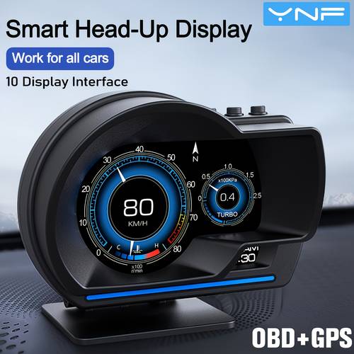 item picture ynf computer combining obd and hud of diagnosing faults automatic light sensing display of miles per hour supports switching between kilometers and miles speedometer suitable for all vehicle models festival gift