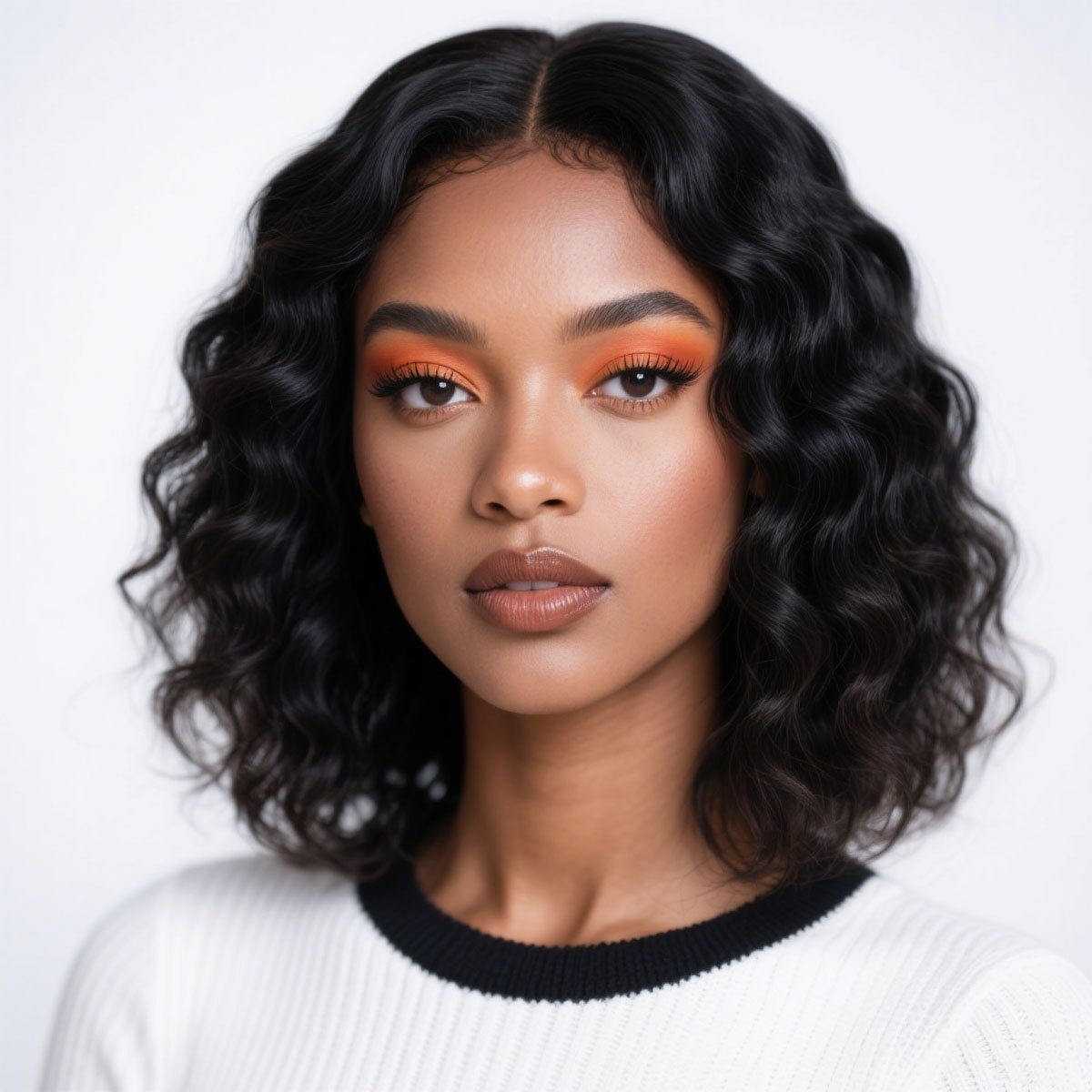 Image of Women's Short Curly Bob Wig Black With Looking Loose Curls - Adjustable Rose Cap Synthetic Hair For Daily Wear, Parties & Photoshoots - Comfortable European Style Wigs Suitable For & Scalps