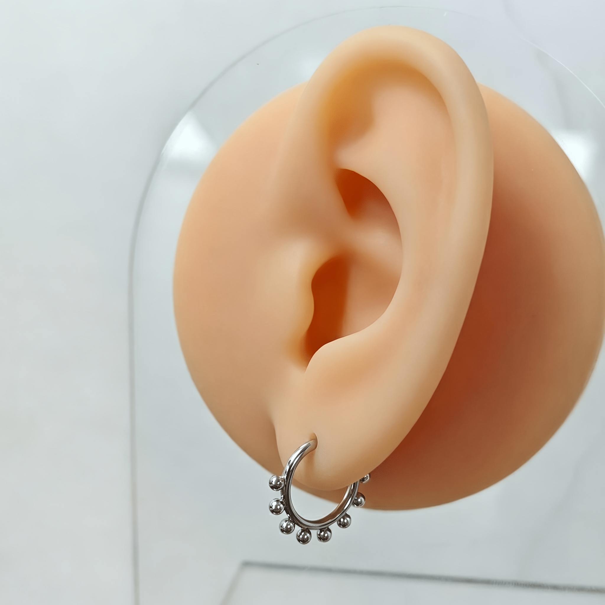 4pcs Multi-purpose Plain Hoop Earrings/Nose Rings Set