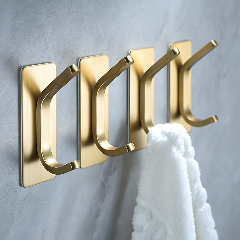 

A Set Of 8 Towel Hooks For Hanging Coats, Bathrobes, And Towels On Walls In Bathrooms And Kitchens, Made Of Stainless Steel.