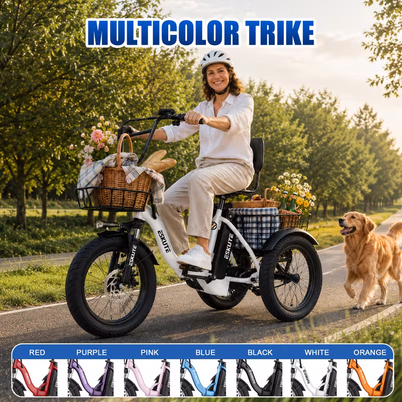 gifts festivals e three wheeled electric bicycle folding 18x3 0 wide tires long range 624wh battery Product details 8