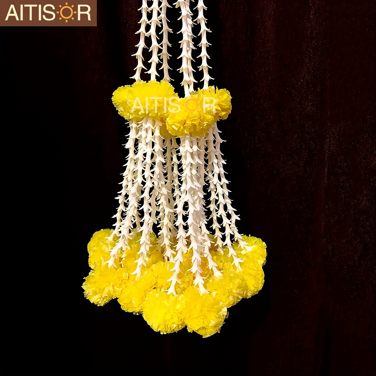 

Set Of 4 And Fluffy Garlands For Home, Balcony, Wall, Hall, , And Ramadan Eid Al-fitr Decoration, Approximately 2.33 Feet Long.