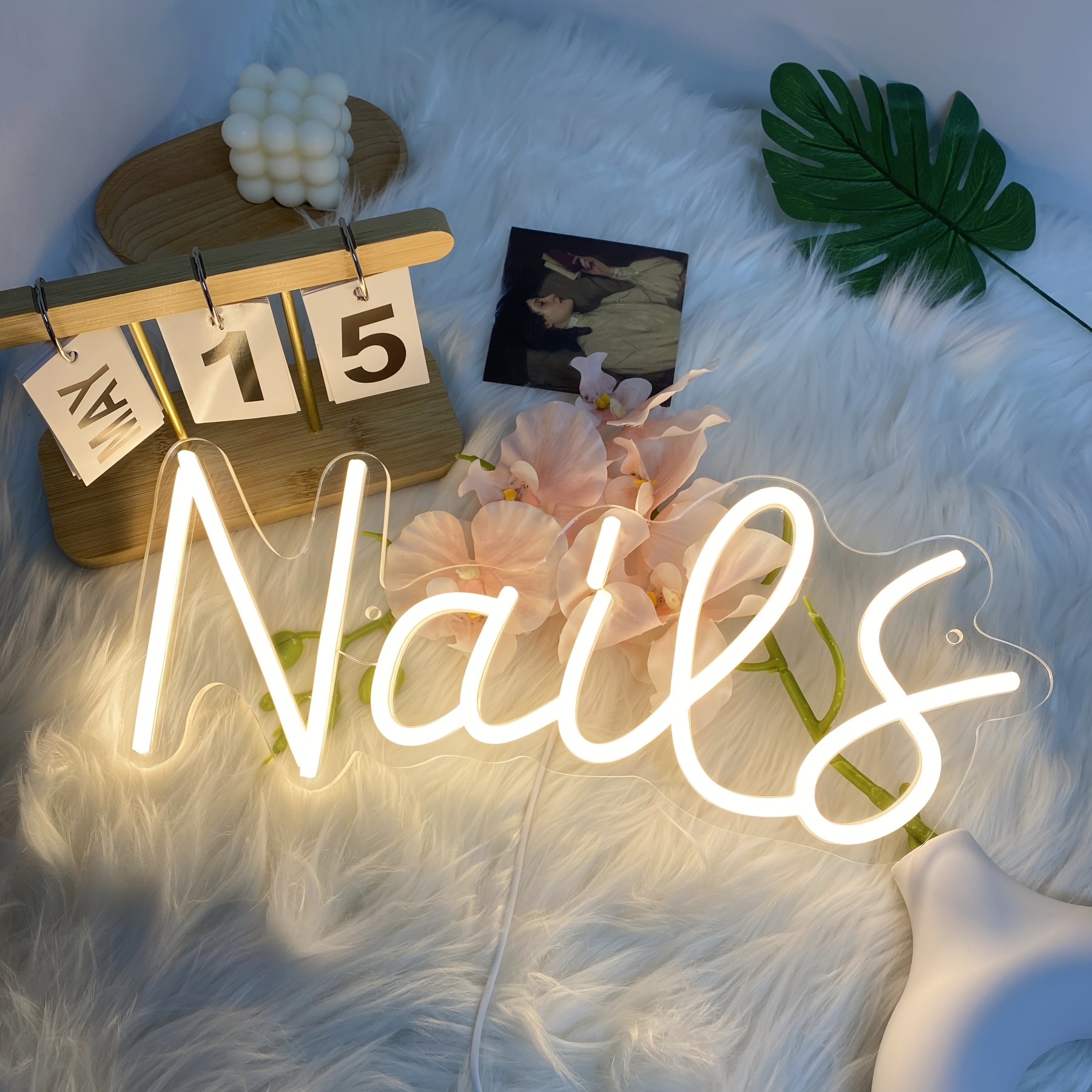 Image of Gozye Neon Sign For Nails, Illuminated Led Signs, Colorful Nail Polish Wall Decor, Acrylic Led Wall Light, Neon Lighting For Beauty Rooms And Nail Salons